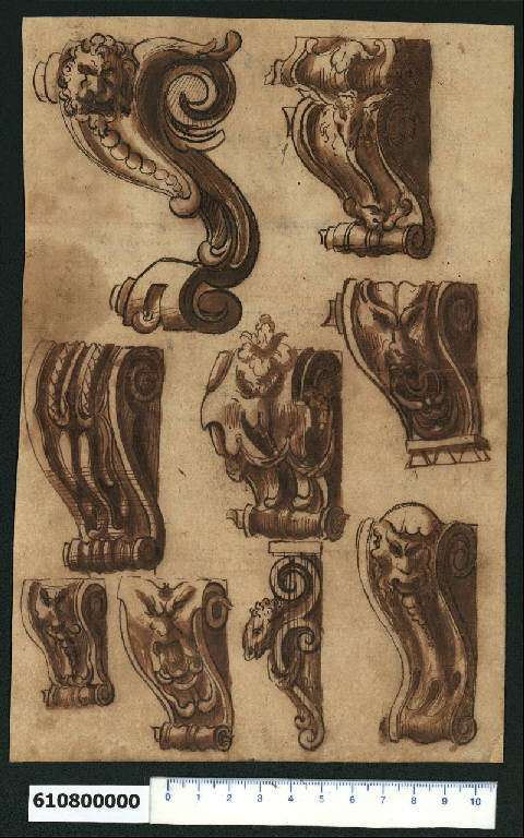 Mensole decorative per mobili (disegno) di Montano, Giovanni Battista (secc. XVI/ XVII)