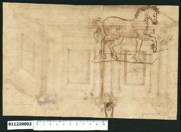 Profilo di cavallo (disegno) - ambito centro-italiano (prima metà sec. XVII)
