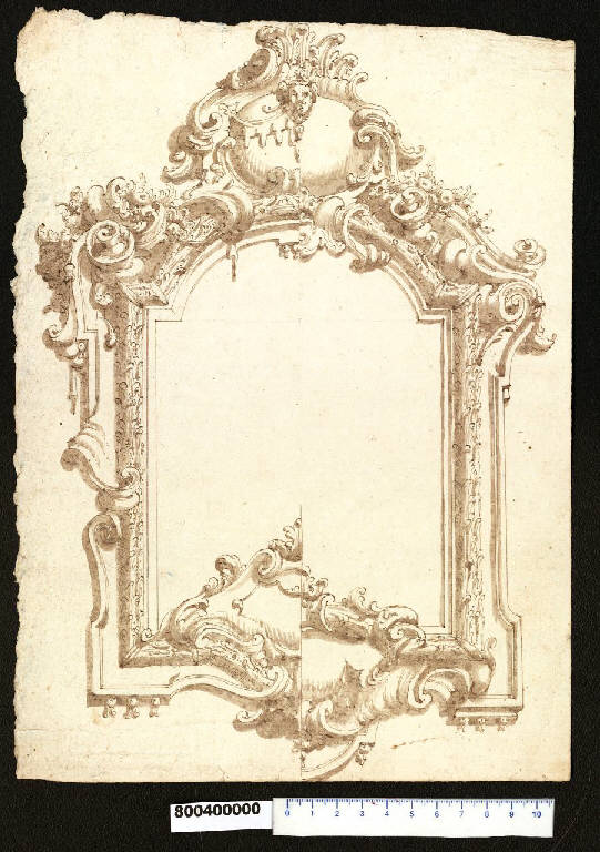 Decorazione per la cornice di un riquadro (disegno) di Orlandi, Stefano (sec. XVIII)
