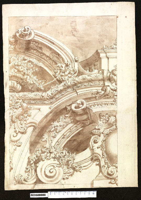 Decorazione di parete e di soffitto (disegno) di Orlandi, Stefano (secondo quarto sec. XVIII)