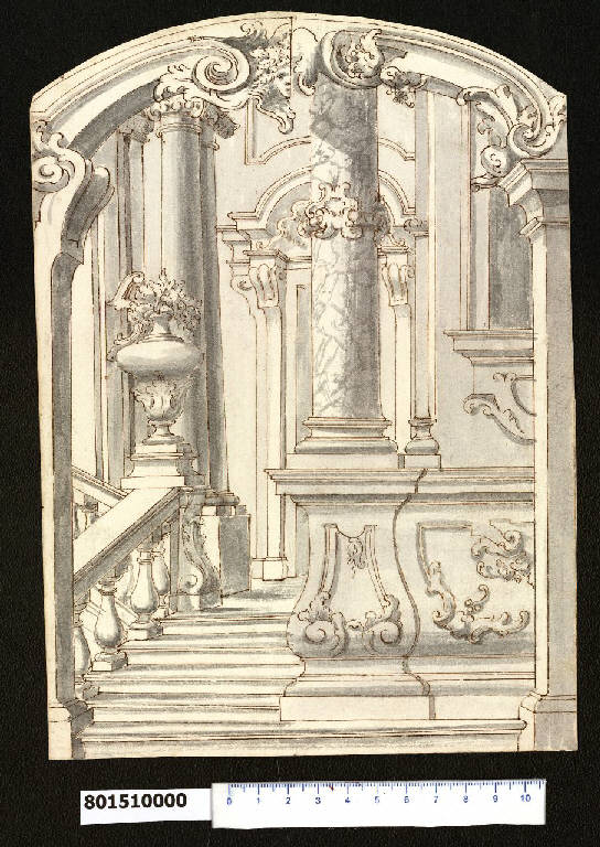 Decorazione per una parete (disegno) di Orlandi, Stefano (cerchia) (prima metà sec. XVIII)