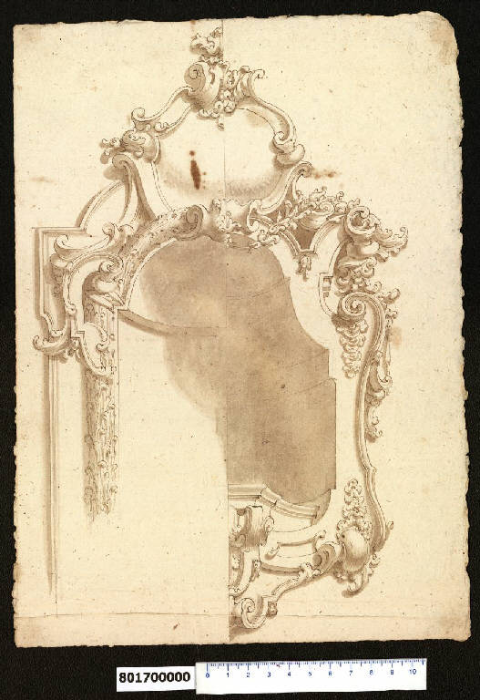 Decorazioni per una nicchia (disegno) di Orlandi, Stefano (prima metà sec. XVIII)