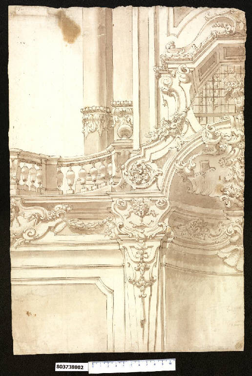Decorazione per una parete (disegno) di Orlandi, Stefano (prima metà sec. XVIII)