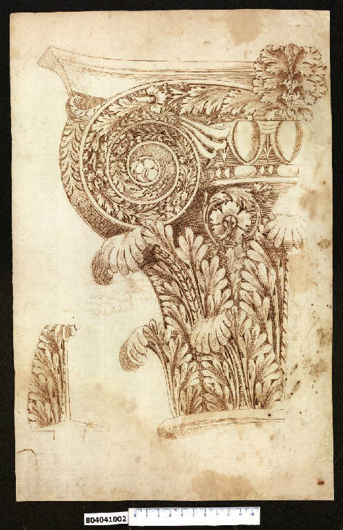 Capitello composito (disegno) - ambito romano (secc. XVI/ XVII)