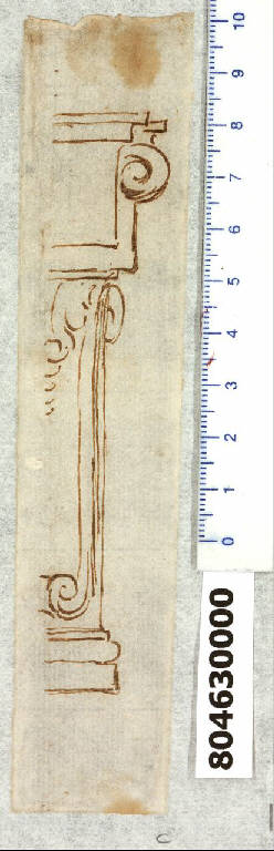 Basamento ornato (disegno) - ambito romano (secc. XVI/ XVII)
