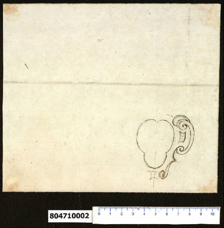 Cartella ornata parziale (disegno) di Martinelli, Domenico (seconda metà sec. XVII)