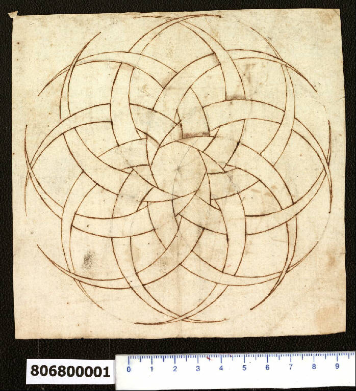 Motivo decorativo geometrico (disegno) - ambito italiano (secc. XVI/ XVII)