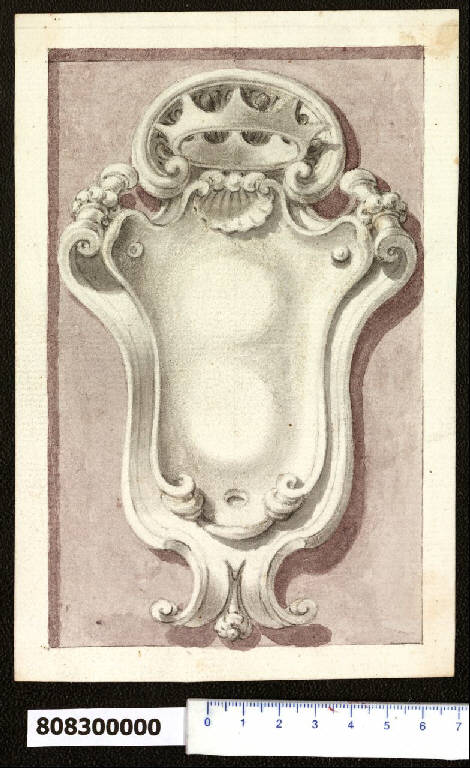 Cartella per arme gentilizia (disegno) di Martinelli, Domenico (fine sec. XVII)