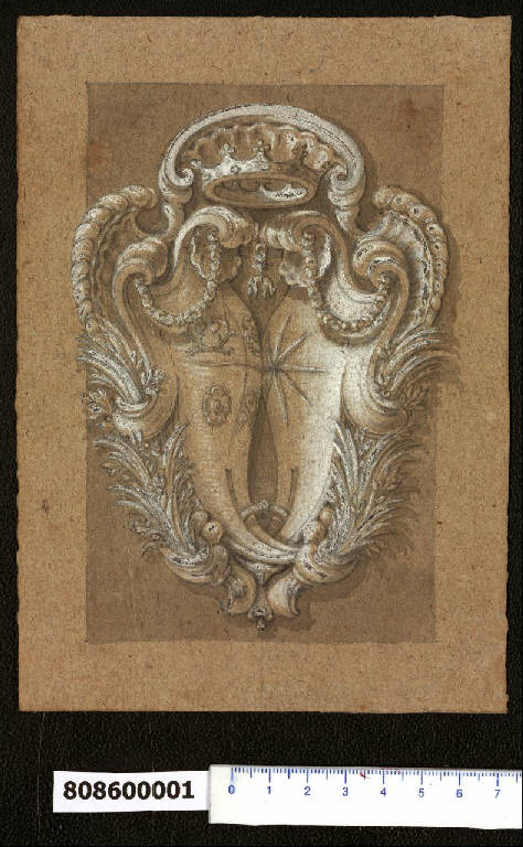 Cartella per arme gentilizia Kaunitz-Sternberg (disegno) di Martinelli, Domenico (fine sec. XVII)