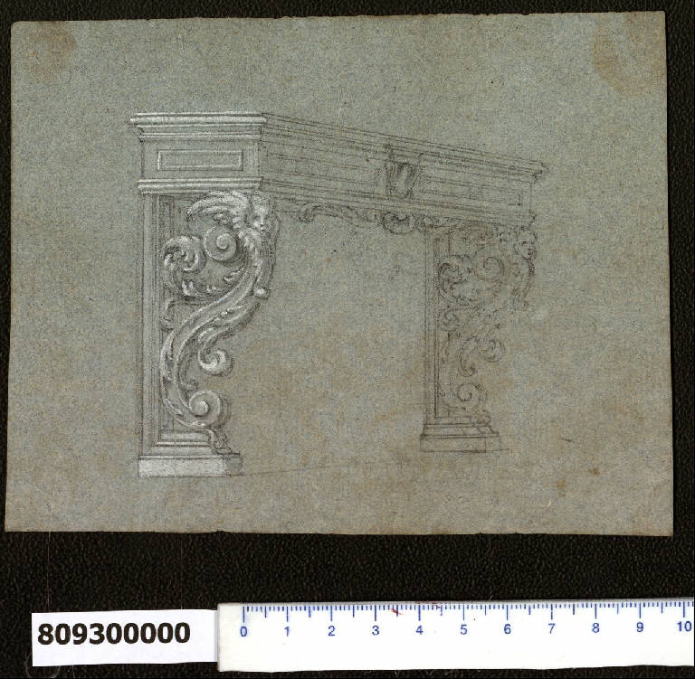 Paramento di camino (disegno) di Martinelli, Domenico (secc. XVII/ XVIII)