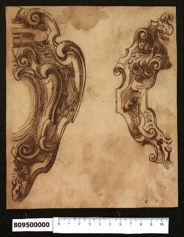 Cartelle per arme ecclesiastica e gentilizia (disegno) di Montano, Giovanni Battista (secc. XVI/ XVII)