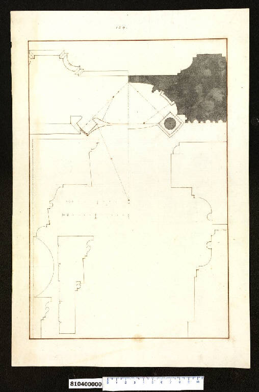Pianta e sezione di un camino (disegno) di Martinelli, Domenico ((?)) (fine/inizio secc. XVII/ XVIII)