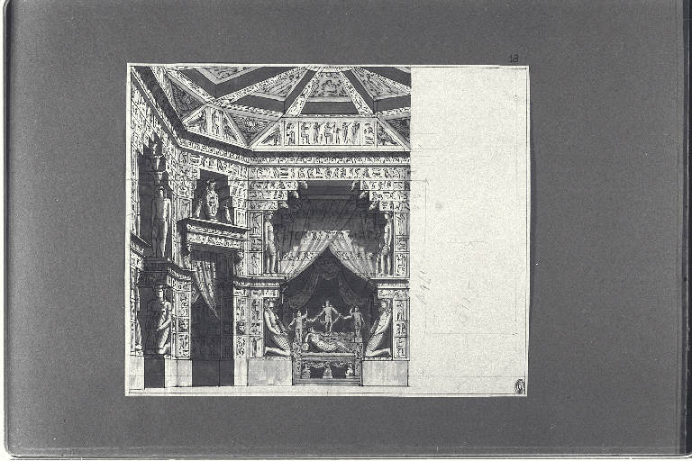 Gabinetto. Alcova chiusa (disegno) di Landriani, Paolo (sec. XIX)