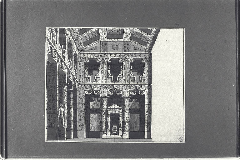 Galleria preparata per l'incoronazione (disegno) di Landriani, Paolo (sec. XIX)