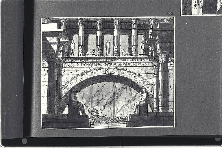 Atrio della reggia (disegno) di Landriani, Paolo (sec. XIX)