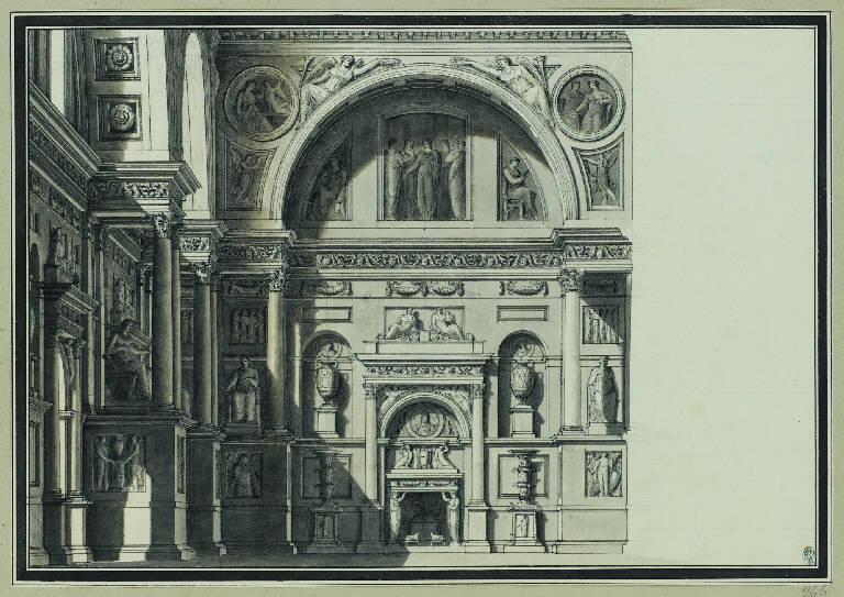 Scena d'interno (disegno) di Landriani, Paolo (sec. XIX)