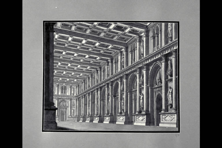 Galleria di stile gotico (disegno) di Landriani, Paolo (sec. XIX)