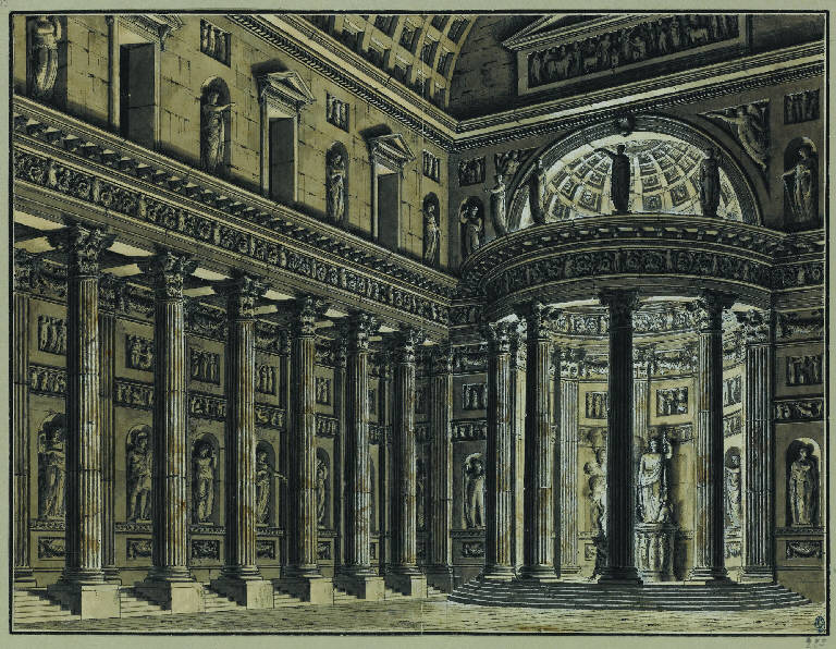 Tempio di Giove. ["Gli Sciti" di Giuseppe Nicolini, 1799] (disegno) di Landriani, Paolo (sec. XIX)