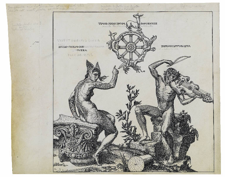 Apollo e la Fortuna (disegno) di Disertori, Benvenuto Maria (sec. XX)