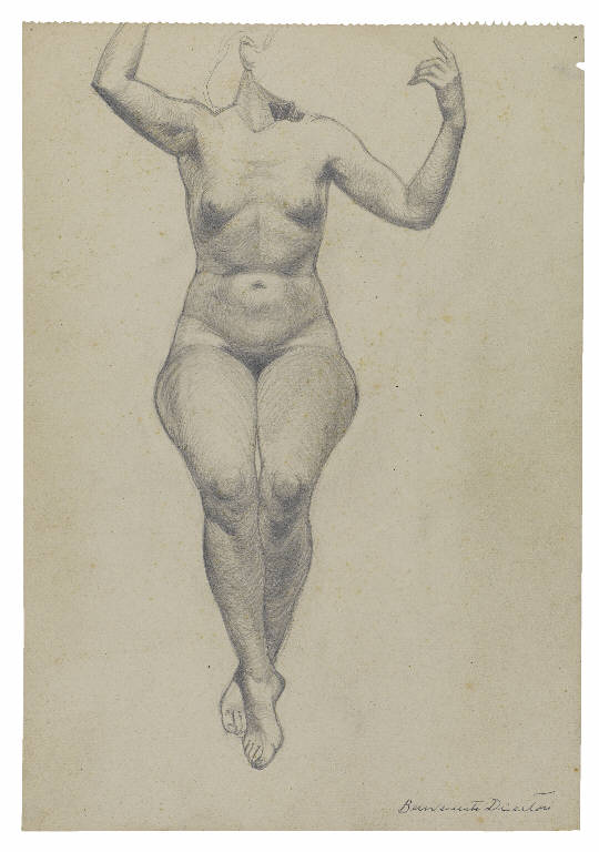 Studio di nudo femminile (disegno) di Disertori, Benvenuto Maria (sec. XX)