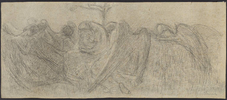 Studio per Maternità (disegno) di Previati, Gaetano (sec. XIX)