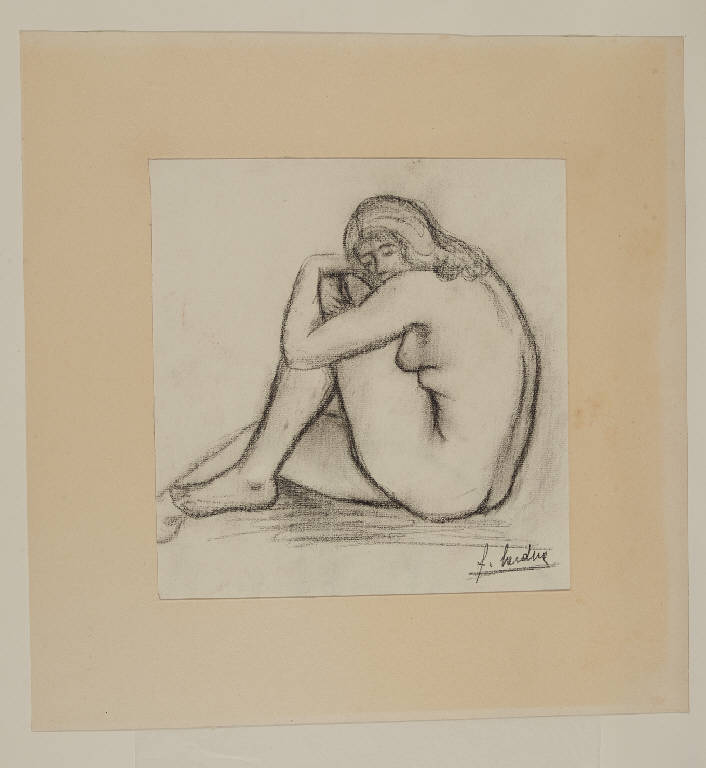 Nudo femminile, Studio per nudo femminile (disegno) di Lardera, Berto (sec. XX)
