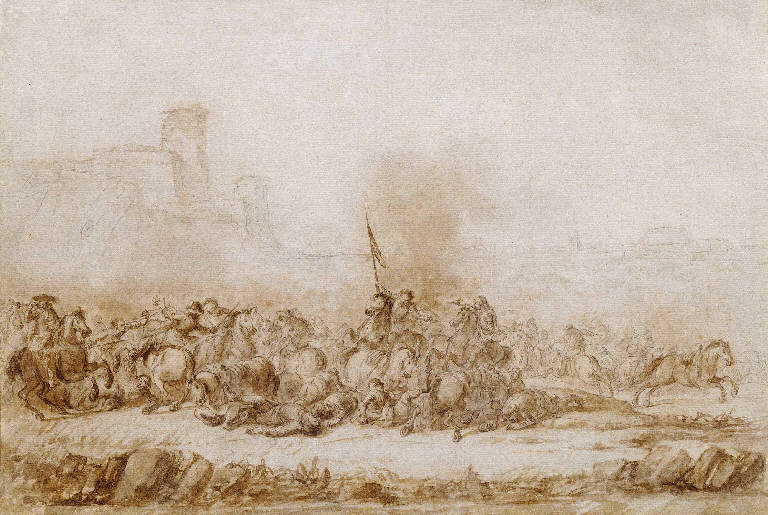 Scena di battaglia (disegno) di Simonini, Francesco (secondo quarto sec. XVIII)