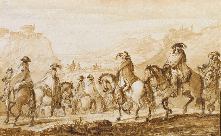 Scena di cavalleria (disegno) di Simonini, Francesco (secondo quarto sec. XVIII)