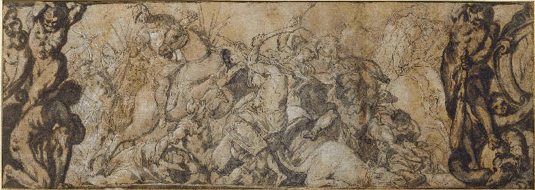 Scena di battaglia (disegno) di Marcola o Marcuola, Giovan Battista (metà sec. XVIII)