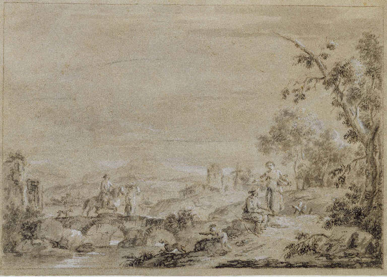 Paesaggio (disegno) di Zais, Giuseppe (terzo quarto sec. XVIII)