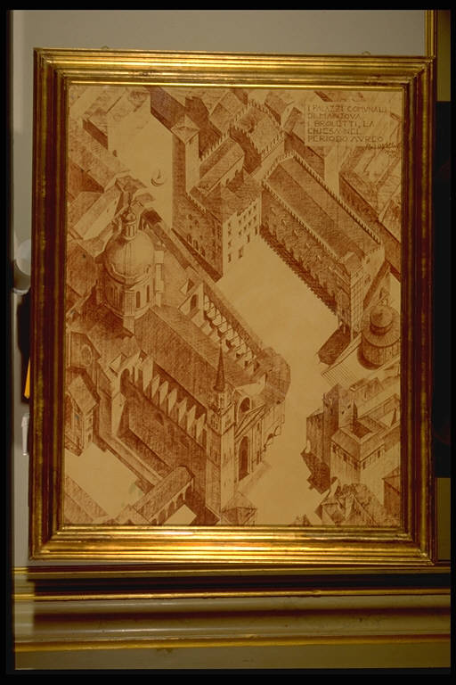 I Palazzi Comunali di Mantova, i Broletti, la Chiesa nel periodo Aureo, ARCHITETTURE (dipinto) di Andreani, Aldo (sec. XX)