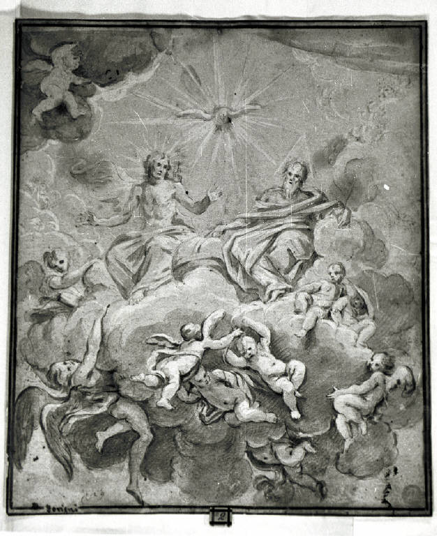 Trinità in gloria (disegno) di Dorigny Ludovico (attr.) (fine sec. XVII)