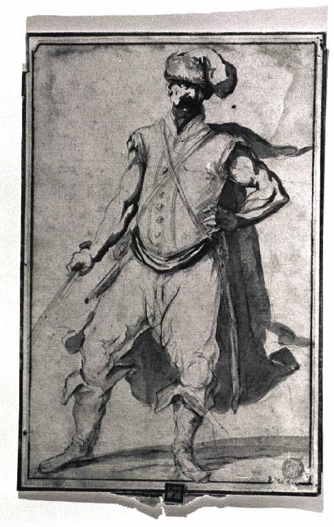 Soldato turco (disegno) di Diziani Gaspare (maniera) (secondo quarto sec. XVIII)