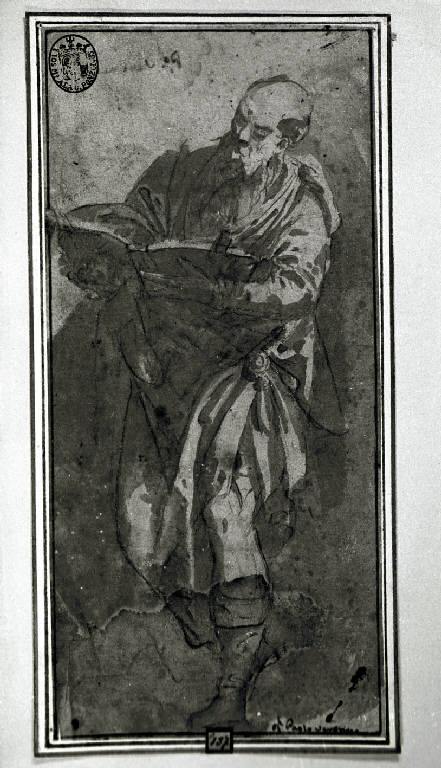 Profeta (disegno) di Caliari Paolo detto Veronese (scuola) (terzo quarto sec. XVI)