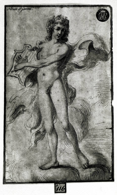 Apollo suona la lira (disegno) di Novelli Francesco (attr.) (prima metà sec. XIX)