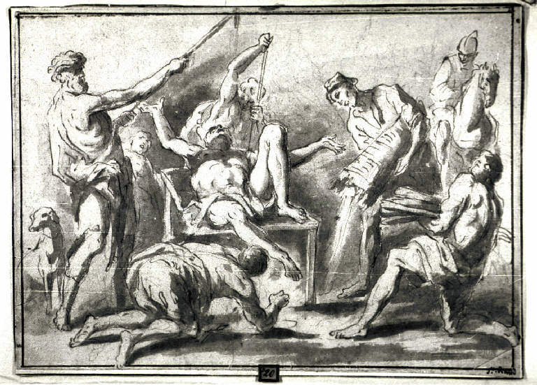 Martirio di San Lorenzo (disegno) di Loth Johann Carl (maniera) (fine/inizio sec. XVII)