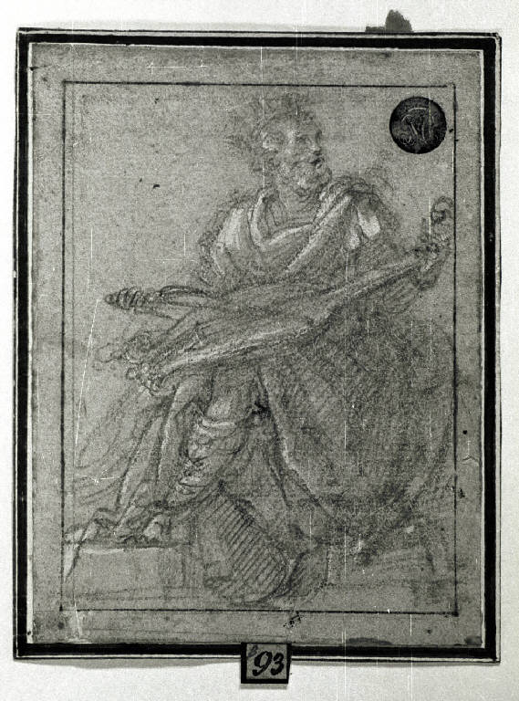 David musico (disegno) di Procaccini Camillo (maniera) (fine/inizio secc. XVI/ XVII)