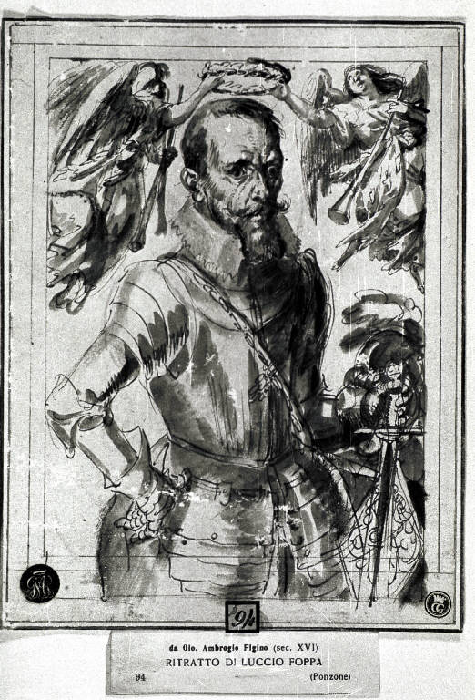 Ritratto di cavaliere (disegno) - ambito milanese (prima metà sec. XVII)