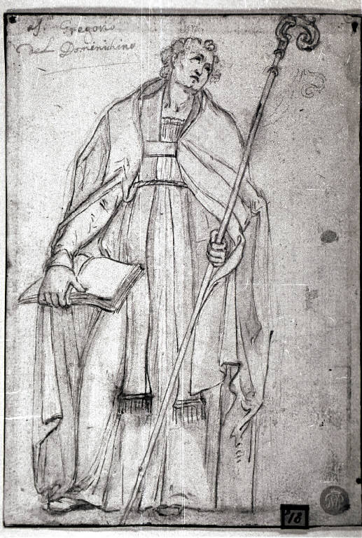San Gregorio (disegno) di Zampieri Domenico detto Domenichino (maniera) (primo quarto sec. XVII)