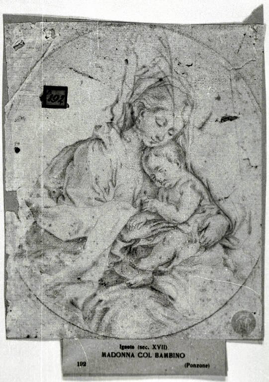 Madonna con Bambino (disegno) - ambito emiliano (fine sec. XVII)