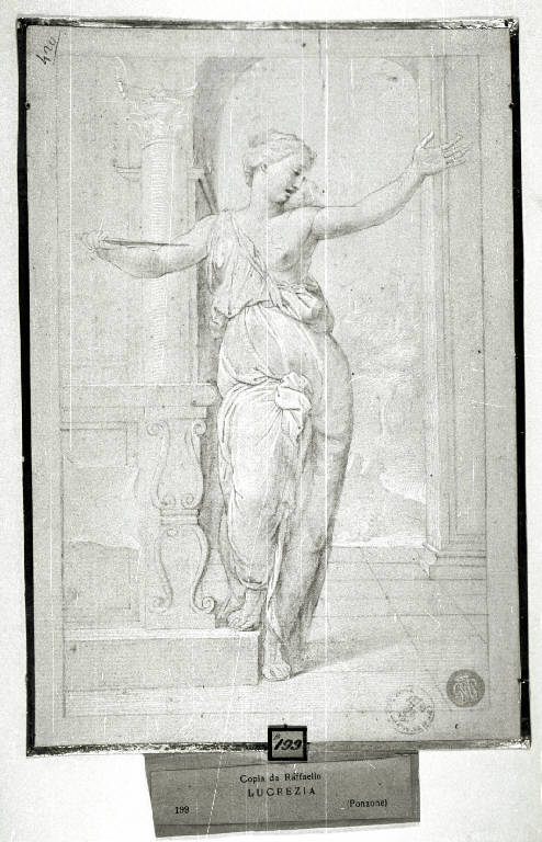Lucrezia (disegno) - ambito italiano (fine sec. XVII)