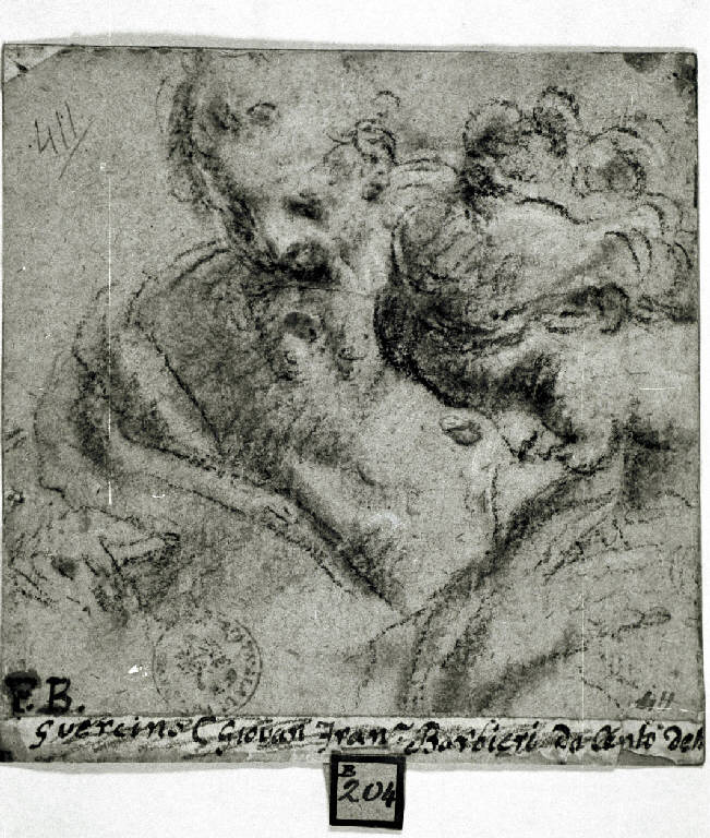 Madonna e San Giuseppe (disegno) di Biscaino Bartolomeo (attr.) (secondo quarto sec. XVII)