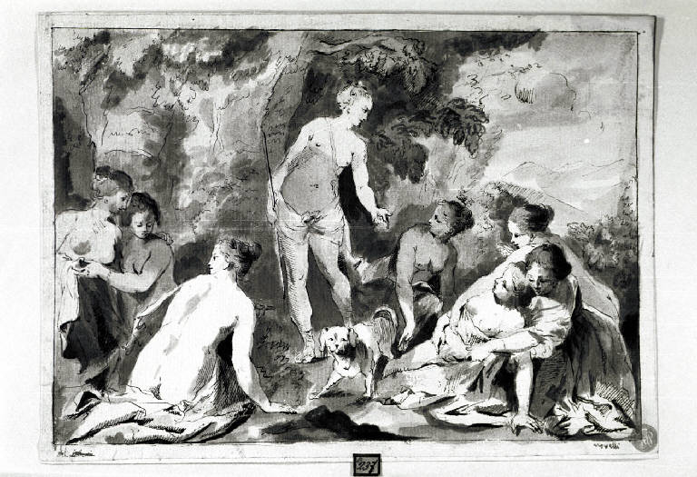Diana e Callisto (disegno) - ambito veneto (fine sec. XVIII)