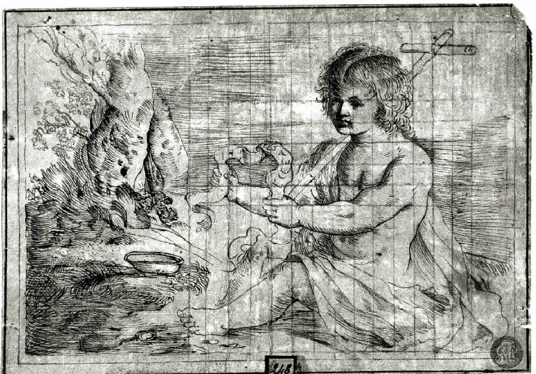 San Giovannino (disegno) - ambito italiano (inizio sec. XVIII)