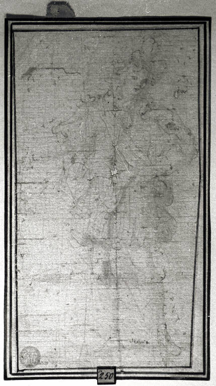 Gentiluomo in costume (disegno) di Muttoni Pietro detto Pietro della Vecchia (attr.) (prima metà sec. XVII)