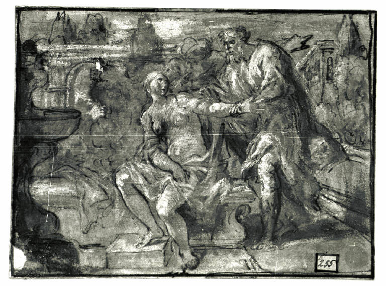 Susanna e i vecchioni (disegno) - ambito veneto (primo quarto sec. XVII)