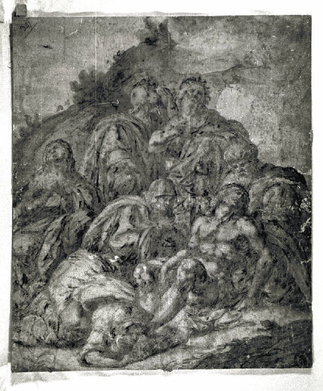 Compianto sul Cristo morto (disegno) - ambito lombardo (ultimo quarto sec. XVI)
