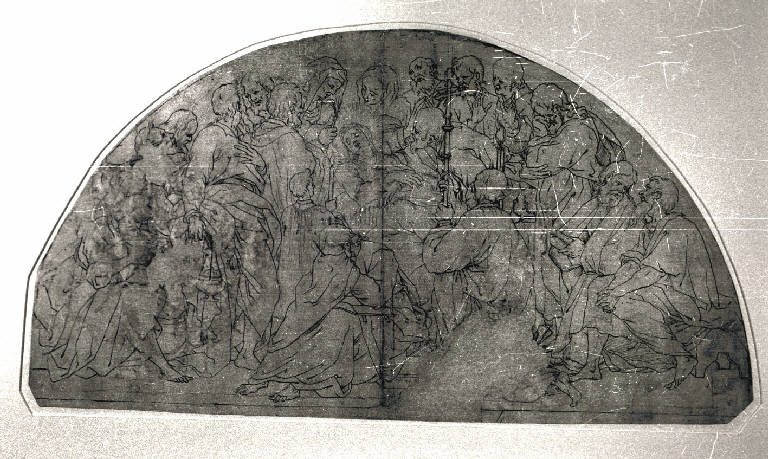 Morte della Madonna (disegno) di Mainardi Andrea detto Chiaveghino (inizio sec. XVII)