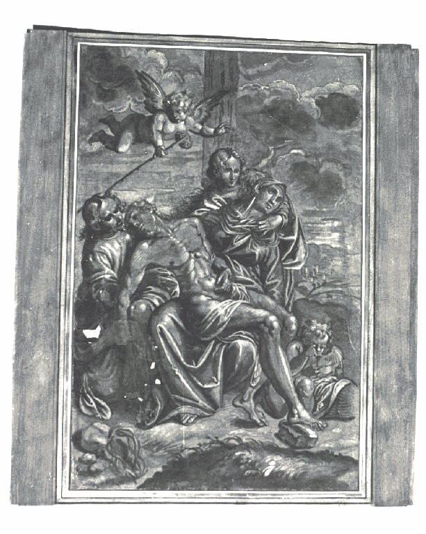 Compianto sul Cristo morto (disegno) - ambito lombardo (inizio sec. XVII)