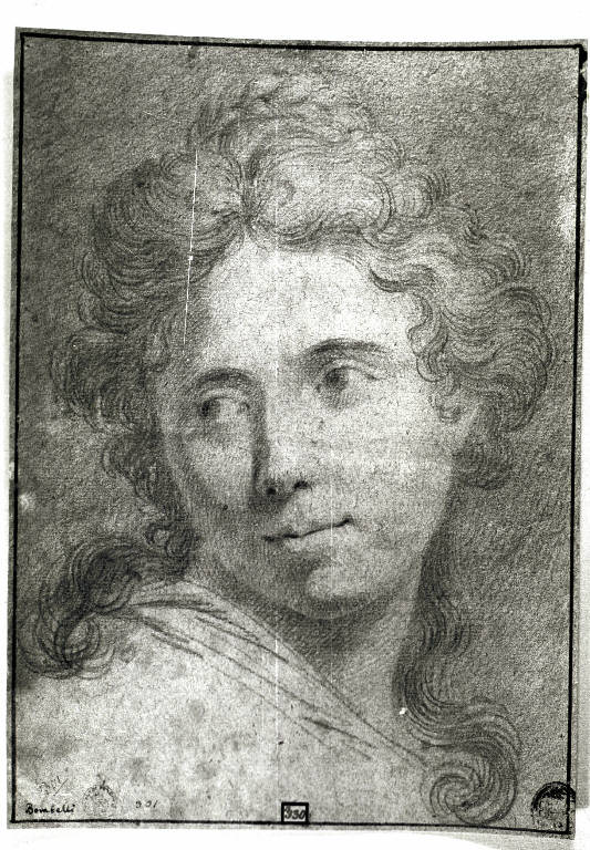 Testa di donna (disegno) di Bombelli Sebastiano (maniera) (fine/inizio secc. XVII/ XVIII)